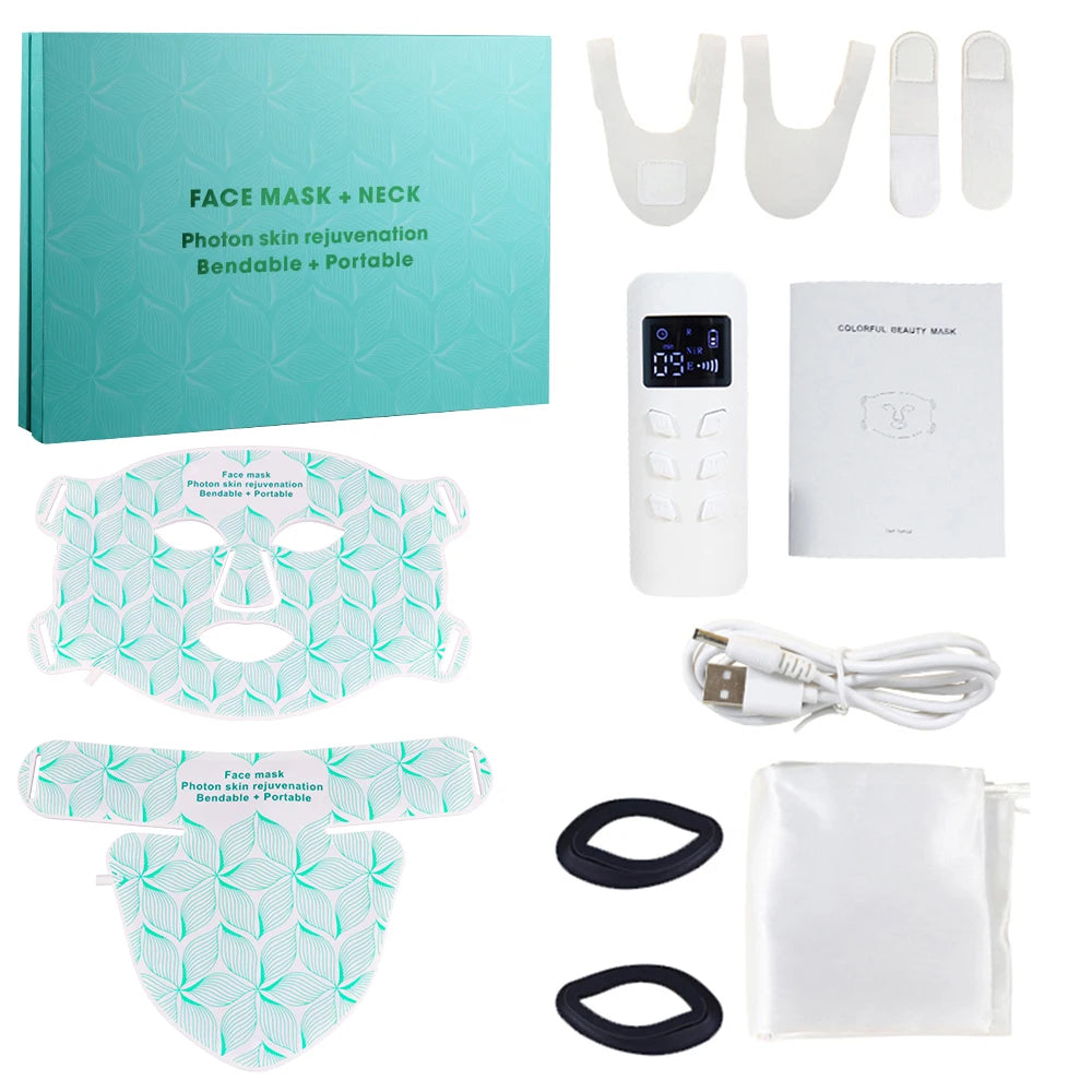 Facial LED Mask with Red Light Near Infrared Therapy Beauty Mask