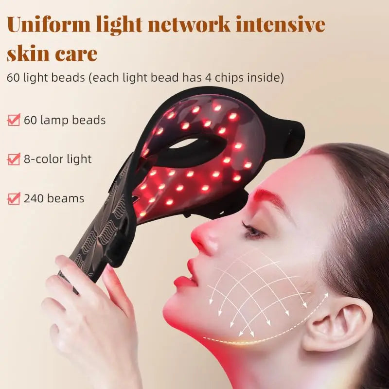 Facial LED Mask with Red Light Near Infrared Therapy Beauty Mask