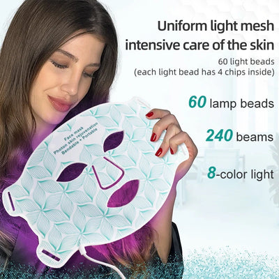Facial LED Mask with Red Light Near Infrared Therapy Beauty Mask
