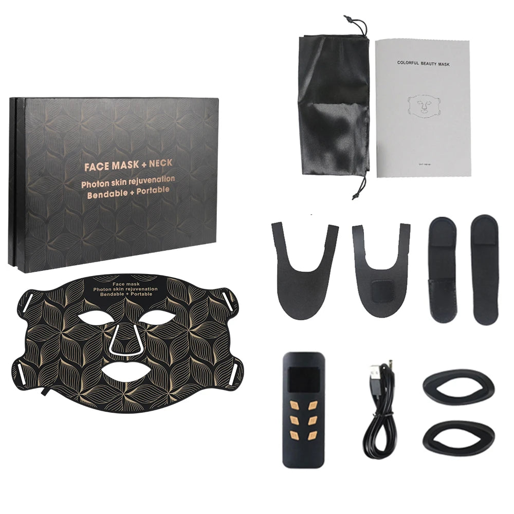 Facial LED Mask with Red Light Near Infrared Therapy Beauty Mask