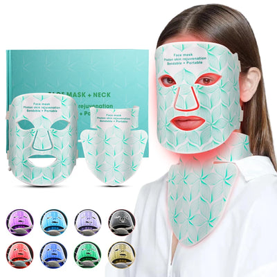 Facial LED Mask with Red Light Near Infrared Therapy Beauty Mask