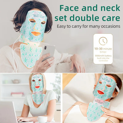 Facial LED Mask with Red Light Near Infrared Therapy Beauty Mask